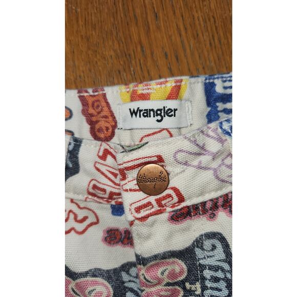 Wrangler Free People Cowgirl Heaven Wide Barrel Leg Jeans Retro Pop Art sz 28x28 - Picture 6 of 15